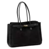  Dámska kabelka cez rameno Camilla PREMIUM 10.004 čierna, semišová, 37 x 24 x 14 cm