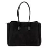  Dámska kabelka cez rameno Camilla PREMIUM 10.004 čierna, semišová, 37 x 24 x 14 cm