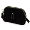  Dámska čierna crossbody kabelka Luka 25-084 z semišovej kože 22,5 x 15,5 x 8 cm