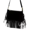  Dámska čierna crossbody kabelka Luka 25-085 z semišovej kože 26 x 16 x 4 cm