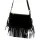  Dámska čierna crossbody kabelka Luka 25-085 z semišovej kože 26 x 16 x 4 cm