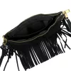  Dámska čierna crossbody kabelka Luka 25-085 z semišovej kože 26 x 16 x 4 cm