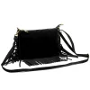  Dámska čierna crossbody kabelka Luka 25-085 z semišovej kože 26 x 16 x 4 cm