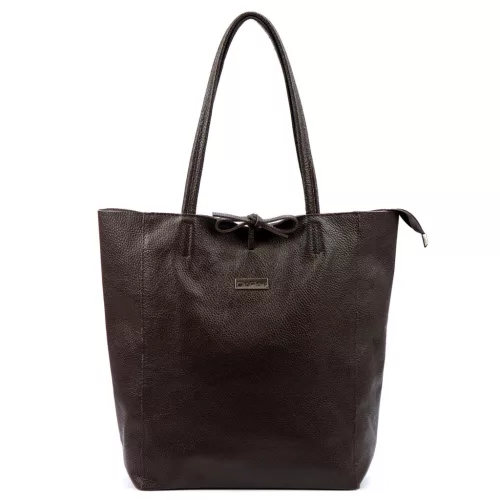  Dámska kožená kabelka MiaMore 01-014 Z DOLLARO hnedá 40 x 38 x 13 cm
