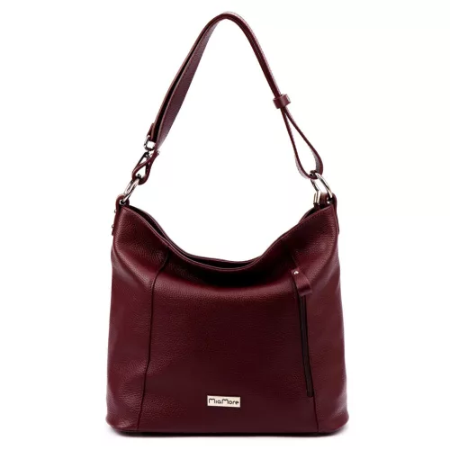 Dámska kožená kabelka MiaMore 01-045 DOLLARO bordovej farby 35 x 30 x 13 cm