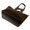  Dámska hnedá kabelka Luka 25-077 z hovädzej kože a kožených vlákien, taška cez rameno 43 x 30 x 17 cm