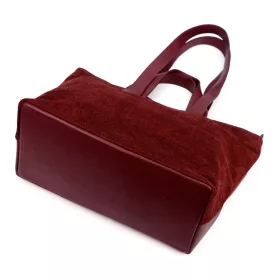    Dámska kabelka z hovädzej kože s lícovou farbou v bordovej farbe Luka 25-077 43 x 30 x 17 cm