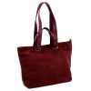  Dámska kabelka z hovädzej kože s lícovou farbou v bordovej farbe Luka 25-077 43 x 30 x 17 cm