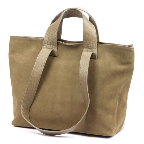  Dámska kabelka Luka 25-077 z hovädzej kože s lícovou farbou v béžovej farbe 43 x 30 x 17 cm