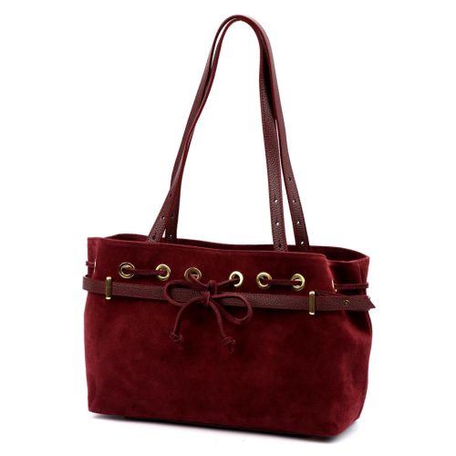  Dámska kožená kabelka Camilla PREMIUM 10.005 bordovej farby 42 x 24 x 13 cm