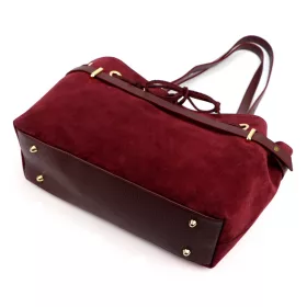    Dámska kožená kabelka Camilla PREMIUM 10.005 bordovej farby 42 x 24 x 13 cm