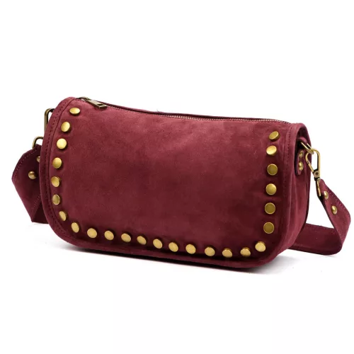  Dámska kožená kabelka Luka 25-087 bordovej farby 27 x 14 x 11 cm