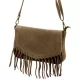  Dámska kabelka cez rameno, crossbody, z semišovej kože v hnedej farbe Luka 25-086, 27 x 17 x 6 cm