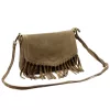  Dámska kabelka cez rameno, crossbody, z semišovej kože v hnedej farbe Luka 25-086, 27 x 17 x 6 cm