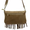  Dámska kabelka cez rameno, crossbody, z semišovej kože v hnedej farbe Luka 25-086, 27 x 17 x 6 cm
