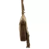  Dámska kabelka cez rameno, crossbody, z semišovej kože v hnedej farbe Luka 25-086, 27 x 17 x 6 cm