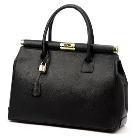    Dámska kožená kabelka Luka 26-002 DOLLARO čierna 35 x 26,5 x 15,5 cm