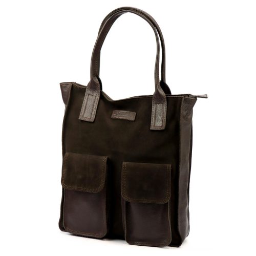  Dámska kožená kabelka Angelo 01-001-2 hnedá 30 x 40 x 14 cm