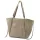  Dámska béžová kabelka cez rameno z semišovej kože Luka 25-079, shopper, 50 x 34 x 17 cm
