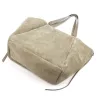  Dámska béžová kabelka cez rameno z semišovej kože Luka 25-079, shopper, 50 x 34 x 17 cm