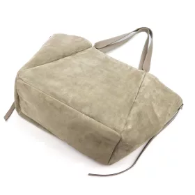    Dámska béžová kabelka cez rameno z semišovej kože Luka 25-079, shopper, 50 x 34 x 17 cm