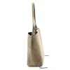  Dámska béžová kabelka cez rameno z semišovej kože Luka 25-079, shopper, 50 x 34 x 17 cm