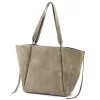  Dámska béžová kabelka cez rameno z semišovej kože Luka 25-079, shopper, 50 x 34 x 17 cm
