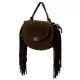  Dámska hnedá semišová kožená kabelka Luka 25-065, crossbody 20 x 15 x 8 cm