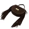  Dámska hnedá semišová kožená kabelka Luka 25-065, crossbody 20 x 15 x 8 cm