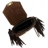  Dámska hnedá semišová kožená kabelka Luka 25-065, crossbody 20 x 15 x 8 cm
