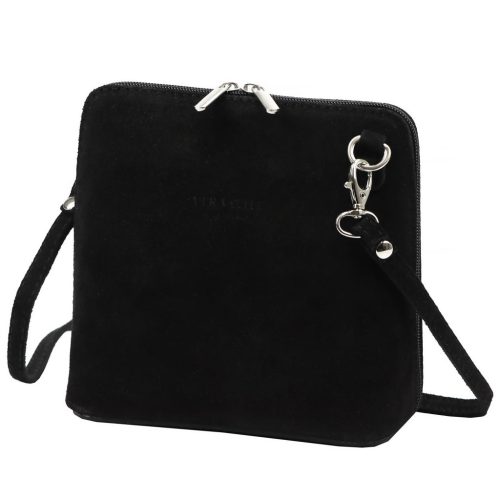  Dámska čierna semišová kožená kabelka cez rameno Barberinis 1703 17 x 17 x 9 cm