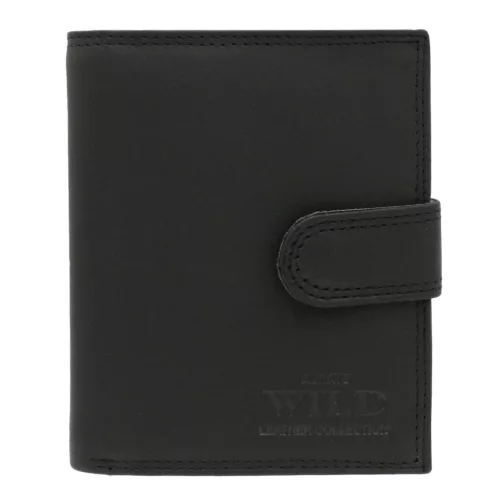  Pánska kožená peňaženka Wild CZ-13L-HLF čierna 10 x 12 x 3 cm