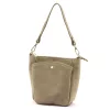  Dámska taupe kabelka cez rameno, crossbody kabelka z semišovej kože Luka 26-018 21 x 20 x 11 cm