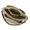  Dámska taupe kabelka cez rameno, crossbody kabelka z semišovej kože Luka 26-018 21 x 20 x 11 cm