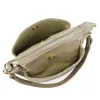  Dámska taupe kabelka cez rameno, crossbody kabelka z semišovej kože Luka 26-018 21 x 20 x 11 cm
