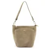  Dámska taupe kabelka cez rameno, crossbody kabelka z semišovej kože Luka 26-018 21 x 20 x 11 cm