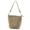  Dámska taupe kabelka cez rameno, crossbody kabelka z semišovej kože Luka 26-018 21 x 20 x 11 cm