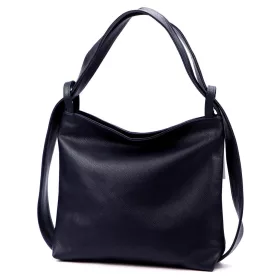    Luka 26-019 DOLLARO tmavomodrá dámska kožená kabelka cez rameno, batoh 40 x 35 x 10 cm