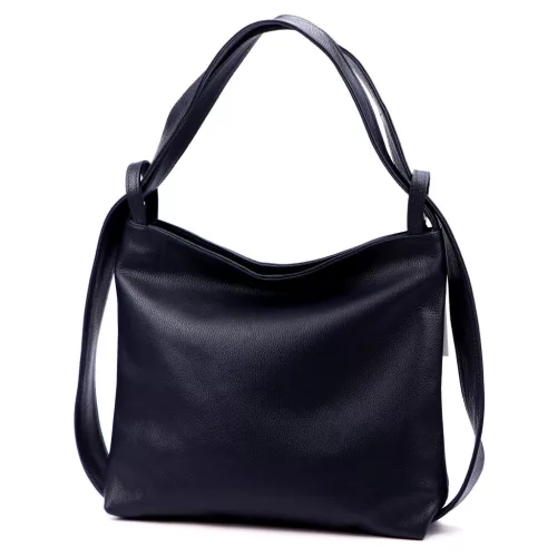  Luka 26-019 DOLLARO tmavomodrá dámska kožená kabelka cez rameno, batoh 40 x 35 x 10 cm