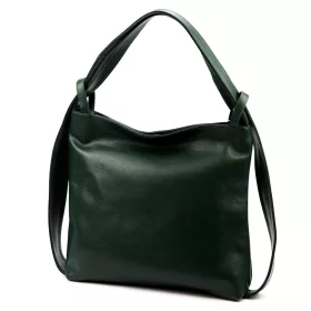    Luka 26-019 DOLLARO zelená dámska kožená kabelka cez rameno, batoh 40 x 35 x 10 cm