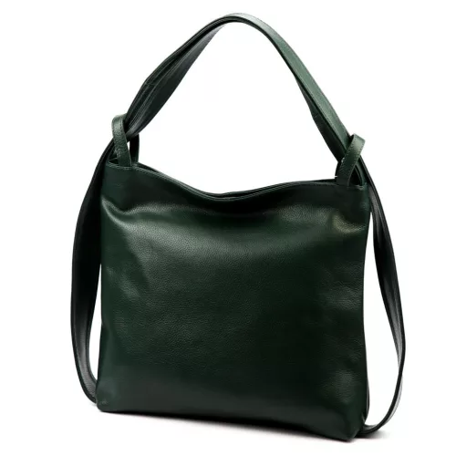 Luka 26-019 DOLLARO zelená dámska kožená kabelka cez rameno, batoh 40 x 35 x 10 cm