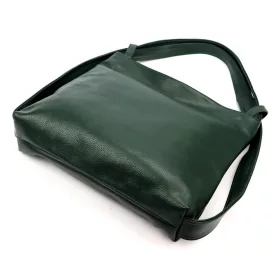    Luka 26-019 DOLLARO zelená dámska kožená kabelka cez rameno, batoh 40 x 35 x 10 cm