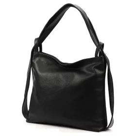    Luka 26-019 DOLLARO čierna dámska kožená kabelka cez rameno, batoh 40 x 35 x 10 cm