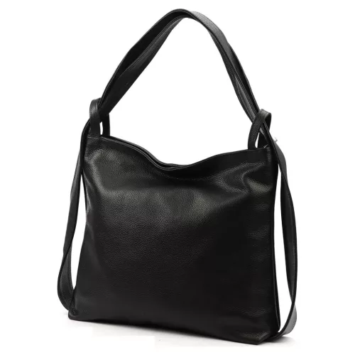  Luka 26-019 DOLLARO čierna dámska kožená kabelka cez rameno, batoh 40 x 35 x 10 cm
