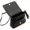  Dámska kožená crossbody kabelka Luka 26-016 čierna 21 x 16 x 8 cm