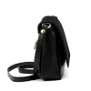  Dámska kožená crossbody kabelka Luka 26-016 čierna 21 x 16 x 8 cm