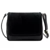  Dámska kožená crossbody kabelka Luka 26-016 čierna 21 x 16 x 8 cm
