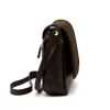  Dámska kožená crossbody kabelka Luka 26-016 tmavohnedá 21 x 16 x 8 cm