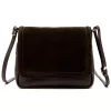  Dámska kožená crossbody kabelka Luka 26-016 tmavohnedá 21 x 16 x 8 cm