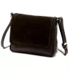  Dámska kožená crossbody kabelka Luka 26-016 tmavohnedá 21 x 16 x 8 cm